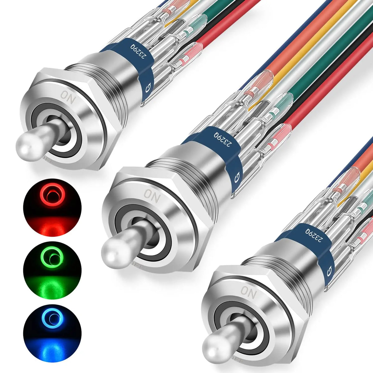 16mm RGB Toggle Switch 3Pcs - Nilight