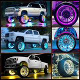 17.5 Inch LED Wheel Ring Lights Double Row RGB APP Remote Control 4Pcs Nilight