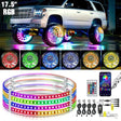 17.5 Inch LED Wheel Ring Lights Single Row RGB APP Remote Control 4Pcs Nilight