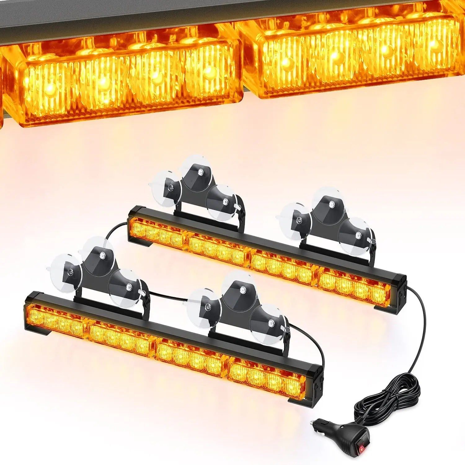 led strobe light 17" 32 Leds 2 In 1 Traffic Advisor Emergency Strobe Amber Light Bar