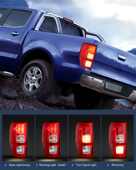 Nilight Taillight Assembly Compatible with Ford Ranger XL 2019 2020 2021 2022 2023 Rear Tail Light Lamp Replacement OE Style LED and halogen bulbs Driver Side