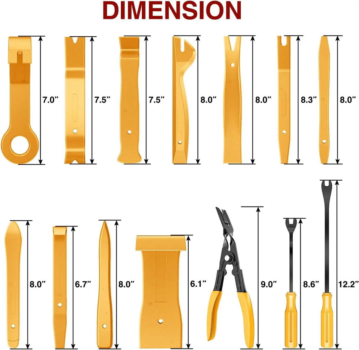19 Pcs Auto Trim Removal Tool Set Yellow Nilight