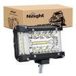 Nilight Side Shooter Light Bar 4.3 Inch Triple Row Spot Flood Combo for Off Road Fog Driving Work Lighting on Truck SUV ATV UTV