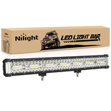 Nilight Side Shooter Light Bar 20 Inch Triple Row Spot Flood Combo Work Off-Road Lighting on Truck SUV ATV UTV