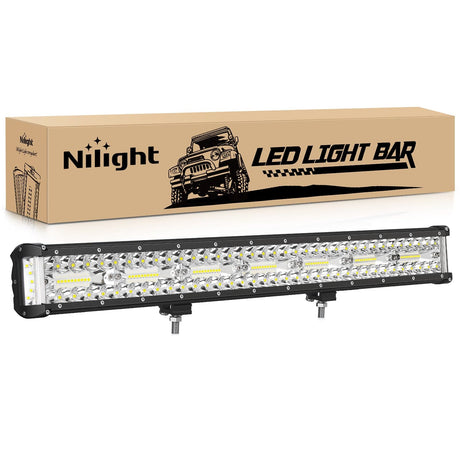 Nilight Side Shooter Light Bar 20 Inch Triple Row Spot Flood Combo Work Off-Road Lighting on Truck SUV ATV UTV