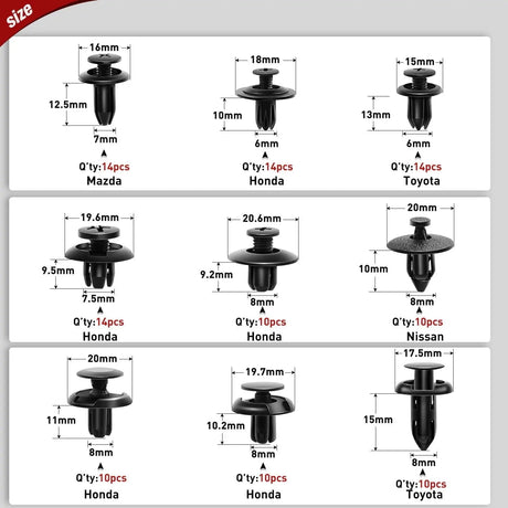 retainer clips 191 Pcs Bumper Retainer Clips Car Push Retainer Kit