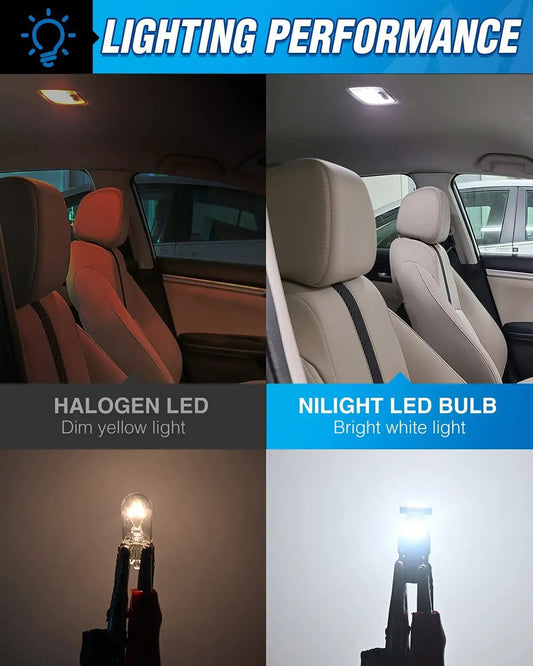 LED Headlight 194 T10 168 2825 W5W 6500K LED Bulbs (10 Packs)
