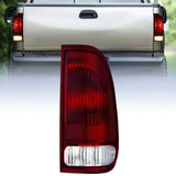 Taillight Assembly 1997 1998 1999 2000 2001 2002 2003 Ford F150 1997 1998 1999 Light Duty 1999 2000 2001 2002 2003 2004 2005 2006 2007 Ford Super Duty Taillight Assembly Dark Red Rear Lamp Replacement OE Style Passenger Side