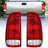 Taillight Assembly 1997 1998 1999 2000 2001 2002 2003 Ford F150 1997 1998 1999 Light Duty 1999 2000 2001 2002 2003 2004 2005 2006 2007 Ford Super Duty Tail light Assembly Red Housing Rear Lamp Replacement OE Style Driver Passenger Side