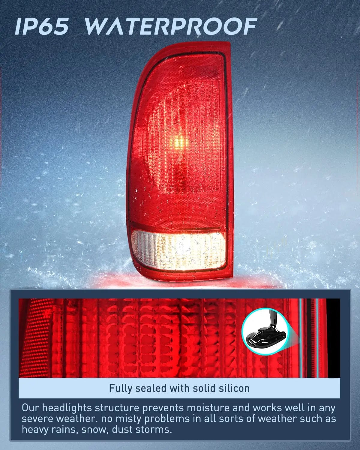 1997-2003 Ford F150 1997-1999 Light Duty 1999-2007 Ford Super Duty Taillight Assembly Red Housing Rear Lamp Replacement OE Style Driver Side Nilight