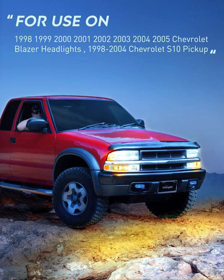 Headlight Assembly 1998-2005 Chevy Blazer S10 Headlight Assembly Chrome Case Amber Reflector