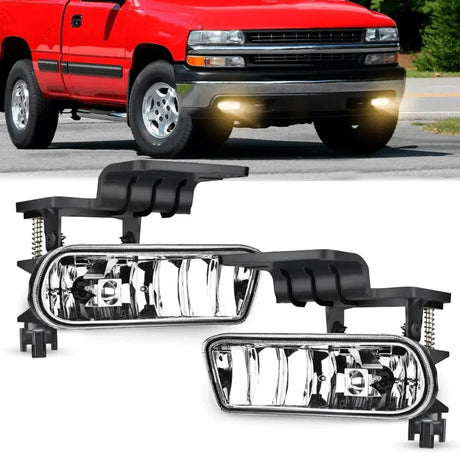 1999-2002 Chevy Silverado 1500 2500 2001-2002 Chevy Silverado 3500 2000-2006 Chevy Suburban Tahoe Fog Light Assembly Clear Lens Nilight