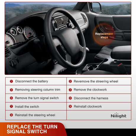 1999-2003 Ford Ranger Explorer Sport Trac F150 1999-2004 Mazda B2300 B2500 B3000 B4000 1999-2001 Mercury Mountaineer Turn Signal Switch Nilight