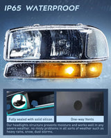 Headlight Assembly 1999-2006 GMC Sierra Yukon Headlight Assembly Black Case Clear Reflector