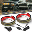 Nilight 2PCS 24 inch Truck Grill Strobe Lights Strip 384 LED Emergency Light Amber White Flexible Side Flashing Warning Caution Safety Waterproof Lighting Kit for Trucks Tow Plow Construction Vehicles