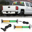 Nilight 24LED Emergency Strobe Traffic Advisor Light Bar 2 in 1 Amber Green Dash Warning Safety Flashing Lights Front/Rear Windshield Construction Lights for Trucks Cars Plow Police Vehicles