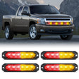 Nilight 4PCS 6 LED Red and Yellow Emergency Warning Strobe Lights
