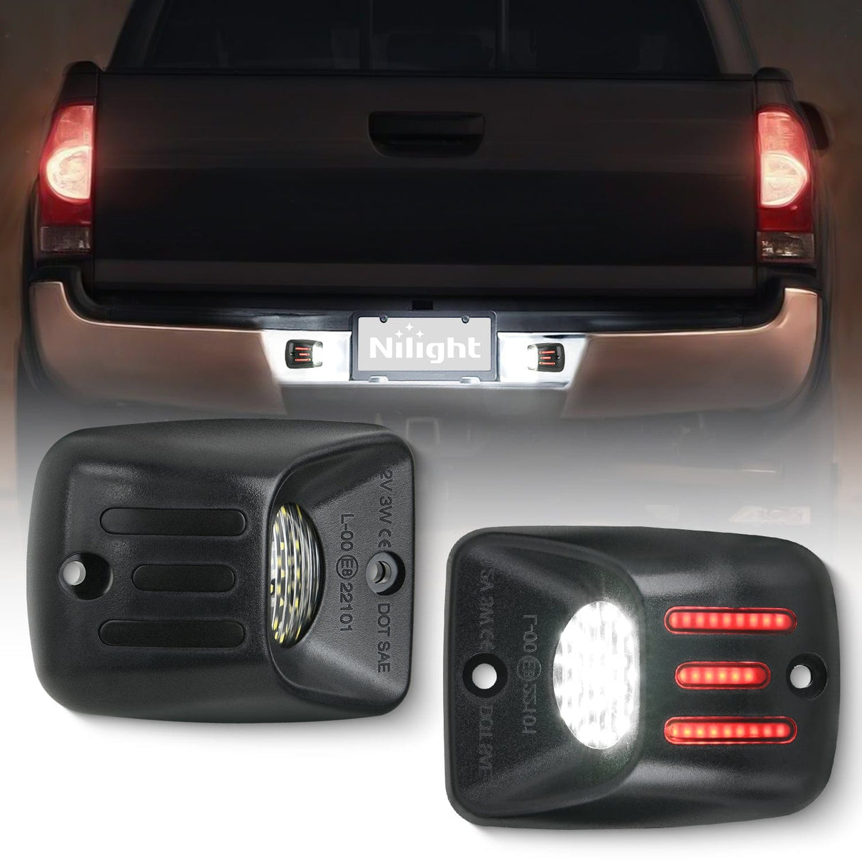 License Plate Lights Compatible with 1995 1996 1997 1998 1999 2000 2001 2002 2003 2004 Toyota Tacoma Red OLED Neon Tube 6000K White 2PCS Pack main