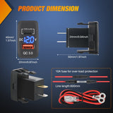 12V USB Charger PD Type C and QC 3.0 Car USB Quick Charge with LED Voltmeter Nilight
