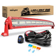 Nilight 42 Inch Triple Row Red Shell Spot Flood Led Light Bar | 14AWG Wire 5Pin Switch
