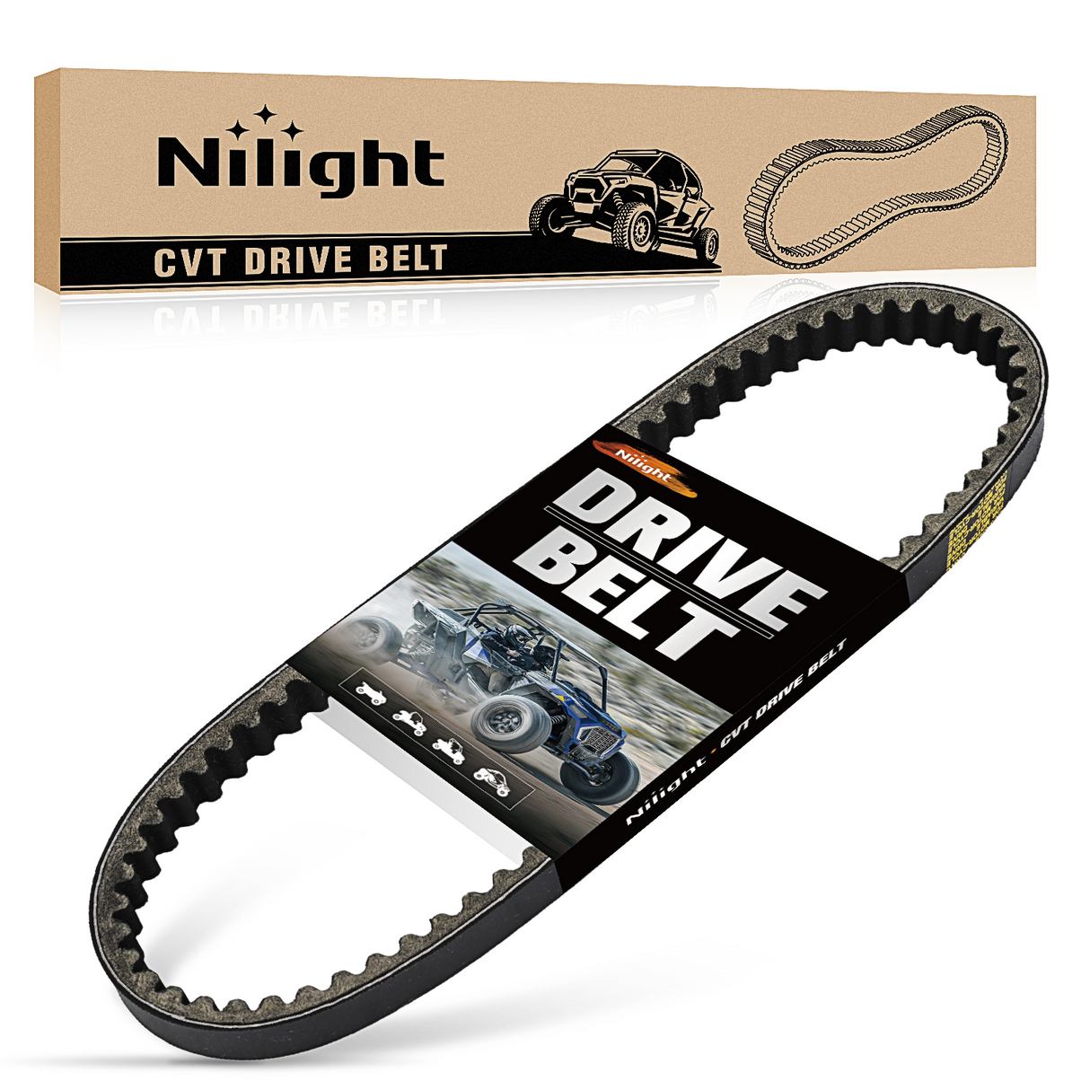 Nilight 725 Go Kart Drive Belt Fit for Hammerhead 80T Mudhead 208R 14704 Trailmaster Mid Karts MB200 XRX Mud Head Go Kart 6.5HP Engine 30 Series Torque Converter Belt Replacement 9.100.018-725, 1 Pack
