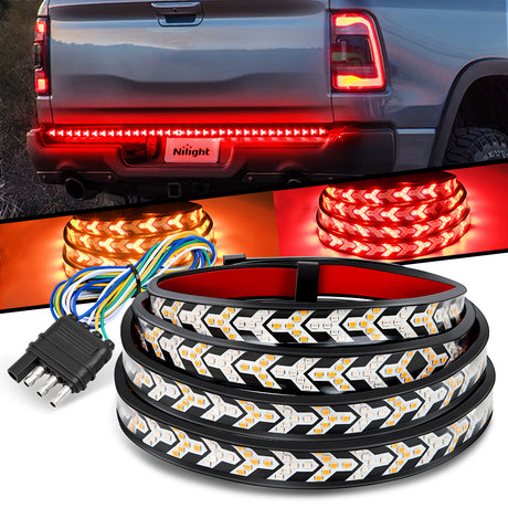Led light Strip Truck Tailgate Light Strip 60Inch Arrow 540 LED with Red Running Brake Lights Amber Turn Signals Strobe Lights