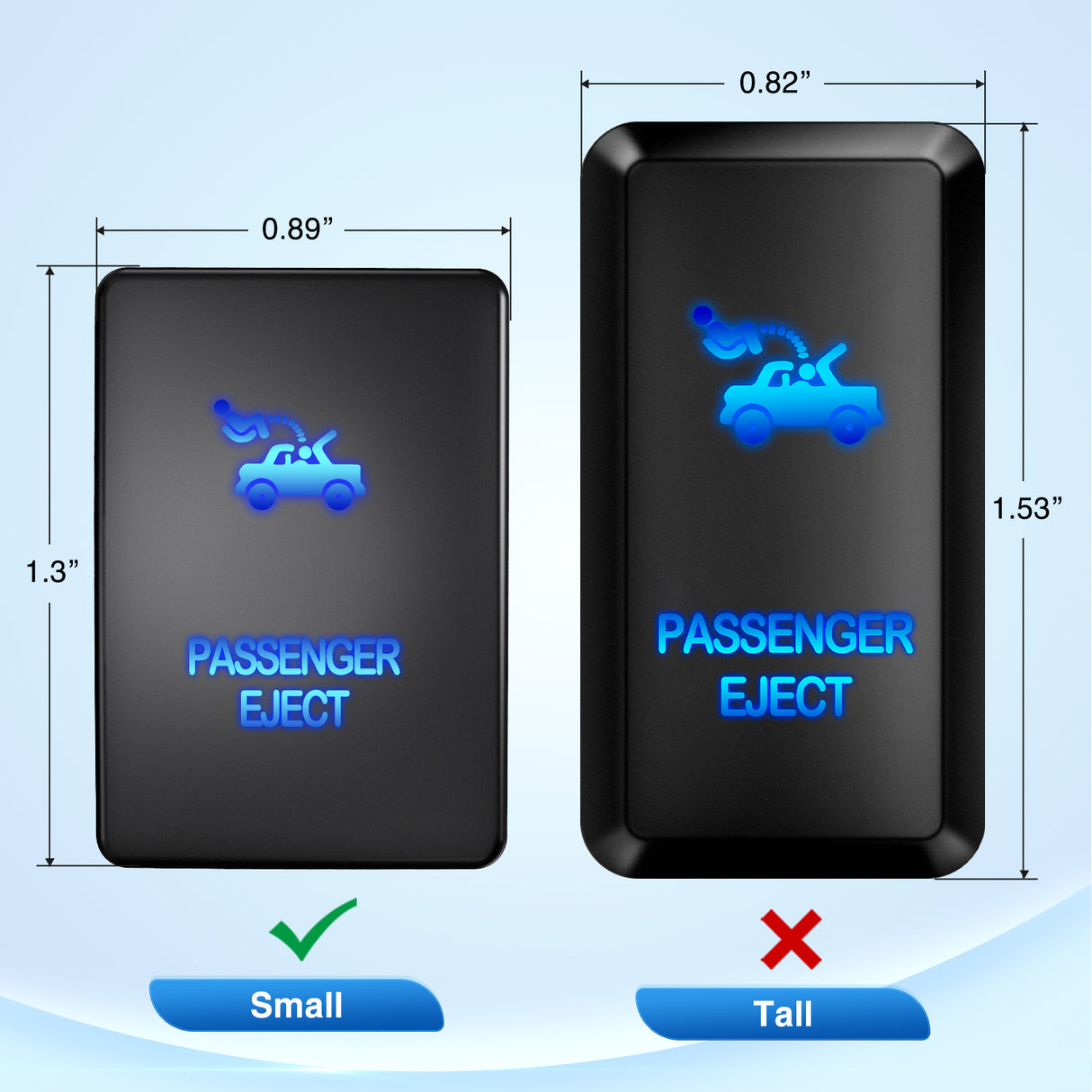 Nilight Passenger Eject Push Button Switch 12V ON Off Switches with Connector Wire Kit 1.28Inch x 0.87Inch Replacement for Toyota Sequoia Highlander Tacoma Tundra 4Runner RAVR Yaris