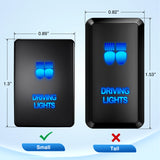 Nilight Driving Lights Push Button Switch 12V ON Off Switches with Connector Wire Kit 1.28Inch x 0.87Inch Replacement for Toyota Sequoia Highlander Tacoma Tundra 4Runner RAVR Yaris