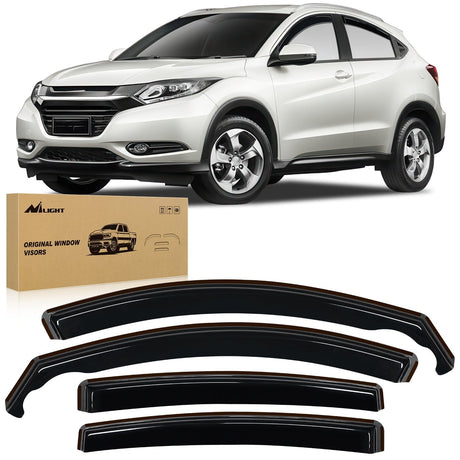 Nilight in-Channel Rain Guards for Honda HR-V 2016 2017 2018 2019 2020 2021 2022, Vent Window Visors, Original Window Deflectors-4PCS