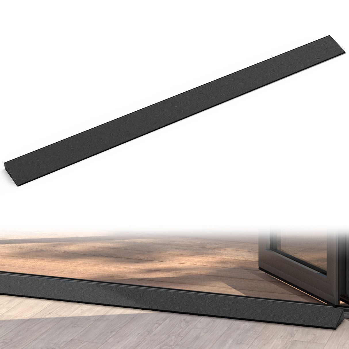 Nilight 0.6Inch Rise Threshold Ramp for doorways, 39.4Inch Wide Low Profile Cuttable Rubber Wheelchair Access Door Ramp for Doorway, Curb, Home Steps, Bathroom