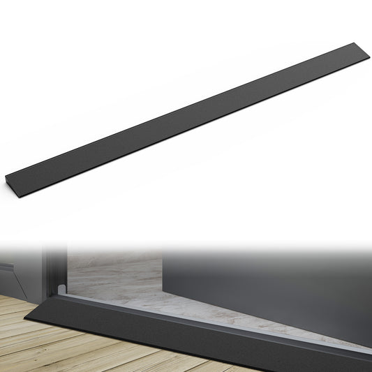 Curb Ramp 0.4Inch Rise Threshold Ramp for Doorways, 39.4Inch Wide Low Profile Cuttable Rubber Access Door Ramp for Doorway, Curb, Home Steps, Bathroom