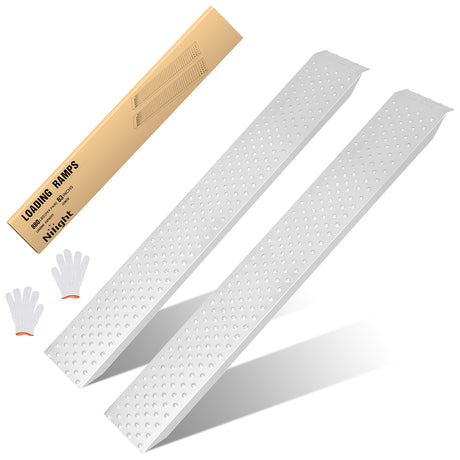 Nilight Loading Ramps, 62.6Inch x 9Inch Heavy Duty Steel Trailer Ramp, 880lbs Capacity for Hand Truck, Motorcycle, Riding Mower, ATVs & 4-Wheel Equipment, 2 Pack