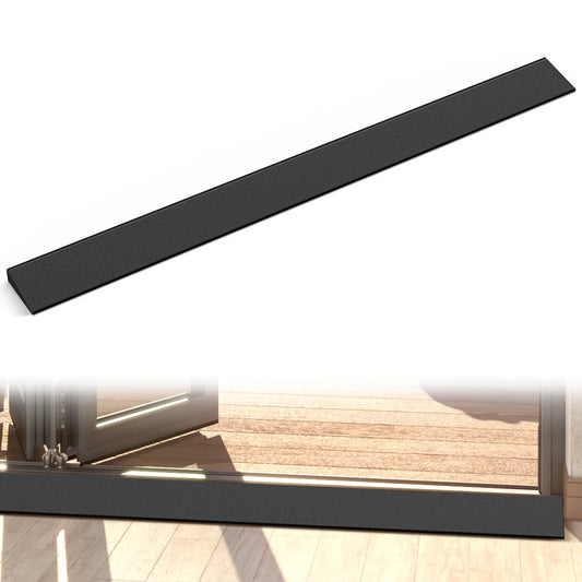 Curb Ramp 0.8Inch Rise Threshold Ramp for Doorways, 39.4Inch Wide Low Profile Cuttable Rubber Access Door Ramp for Doorway, Curb, Home Steps, Bathroom