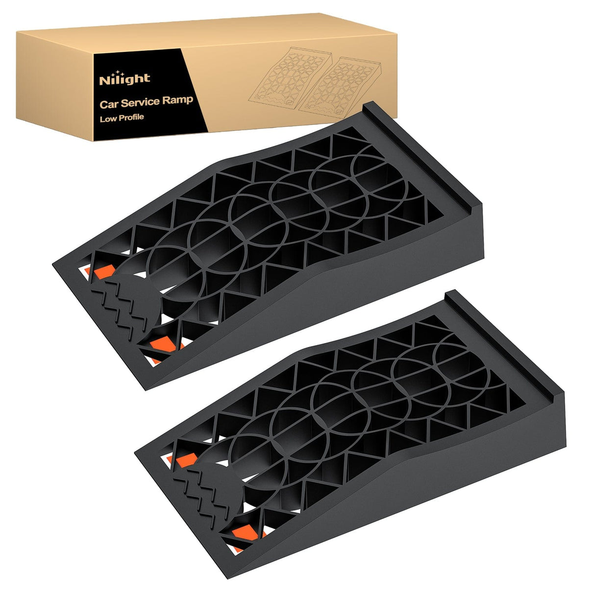 Nilight Car Ramps, Portable Low Profile Vehicles Service Ramp for Home Garage Maintenance, 10,000lb GVW Capacity, 2 Pack