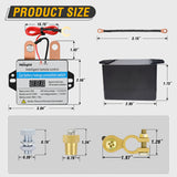 Nilight Remote Battery Disconnect Switch 12V 24V 360A Car Smart Anti-Theft Kill Switches Upgrade Prevent Power Drain with Wireless Remote Control Relay Fobs Voltmeter Display for Auto Truck RV Boat