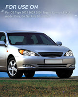 Headlight Assembly for 2002 2003 2004 Toyota Camry LE/XLE Headlamps Replacement Black Housing Amber Reflector Clear Lens Driver and Passenger Side