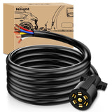 12Feet 7way Heavy Duty 7 Pin Plug Inline Trailer Cord Nilight