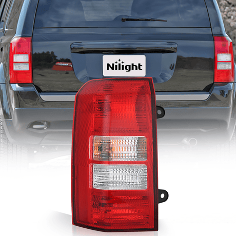 Nilight Taillight Assembly Compatible with 2008 2009 2010 2011 2012 2013 2014 2015 2016 2017 Jeep Patriot Tail Light OE Style Rear Lamp Replacement Driver Side w/Bulbs
