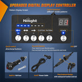 Nilight 144LED Traffic Advisor Strobe Light Bar with Controller Red White Emergency Warning Lights Hazard Interior Front/Rear Windshield Flashing for Cars Plow Trucks Construction Vehicles