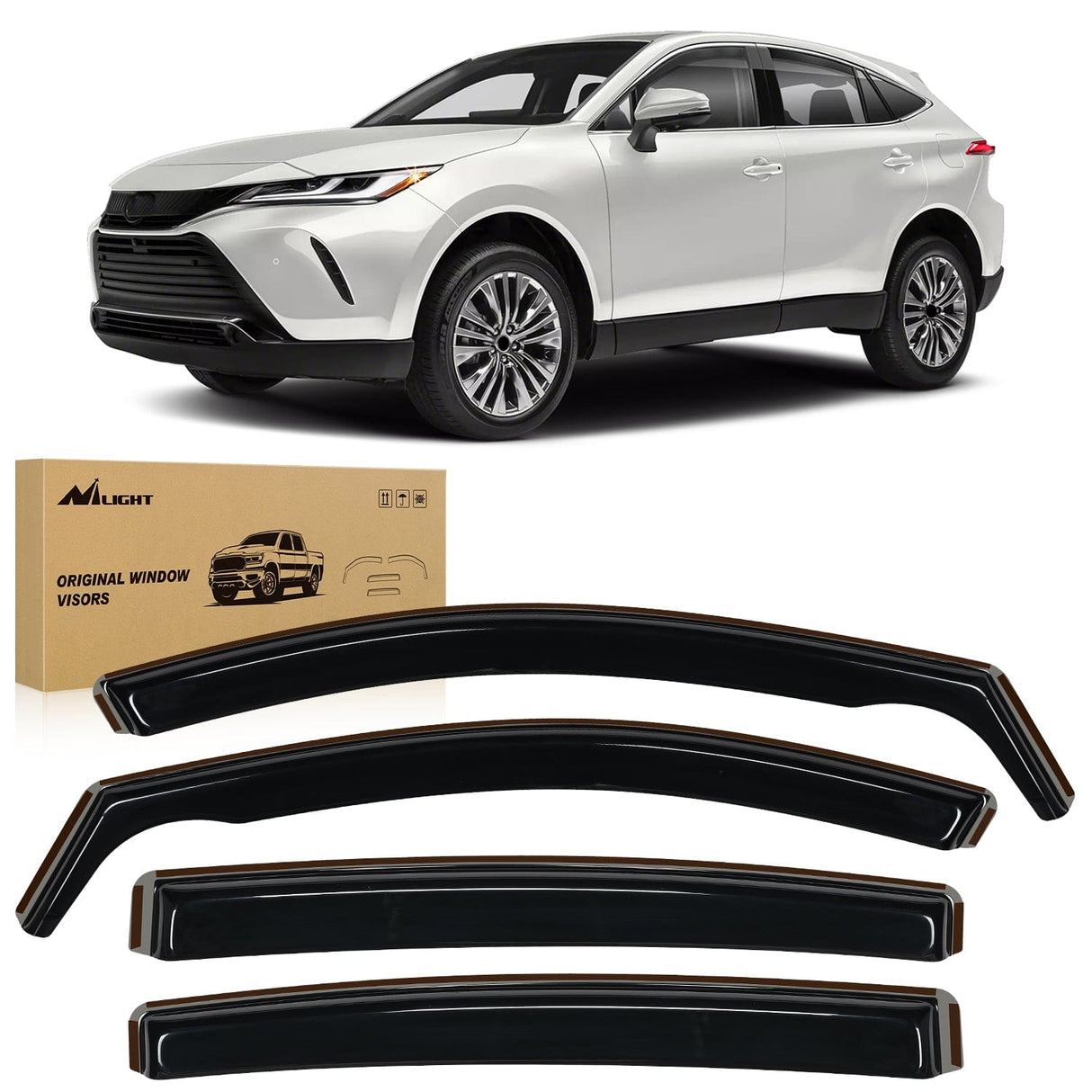 Nilight Vent Window Visors for Toyota Venza 2021 2022 2023 2024 2025, in-Channel Rain Guards, Original Window Deflectors-4PCS