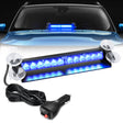 Nilight 12LED Traffic Advisor Strobe Light Bar Blue Emergency Warning Hazard Safety Dash Front/Rear Windshield Flashing Lights for Cars Trucks Police Firefighter Plow Construction Vehicles