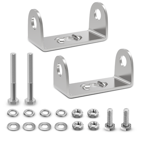 Nilight 2PCS Stainless Steel Mounting Base Brackets Adjustable Mount Bracket Kits for Round and Square 4.5Inch 27W 42W LED Light Bar