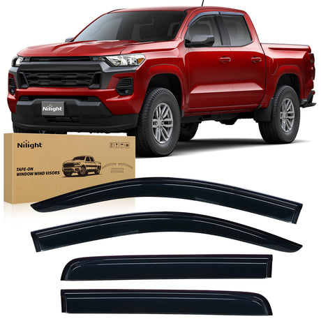 Nilight Window Visors for Chevrolet Colorado/GMC Canyon 2023 2024, Out-Channel Window Wind Deflectors Rain Guards -4PCS