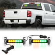 Nilight 12LED Emergency Strobe Traffic Advisor Light Bar 2 in 1 Amber Green Dash Warning Safety Flashing Lights Front/Rear Windshield Construction Lights for Trucks Cars Plow Police Vehicles