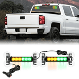 Nilight 12LED Emergency Strobe Traffic Advisor Light Bar 2 in 1 Amber Green Dash Warning Safety Flashing Lights Front/Rear Windshield Construction Lights for Trucks Cars Plow Police Vehicles