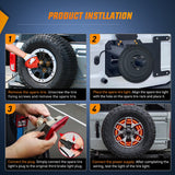 Tail Brake Turn Reverse Lights Spare Tire Brake Light Red Double Row LED Ring 3rd Third Stop Rear Wheel Lights Plug and Play Fit for 2021 2022 2023 2024 2025 Ford Bronco 2/4 Doors