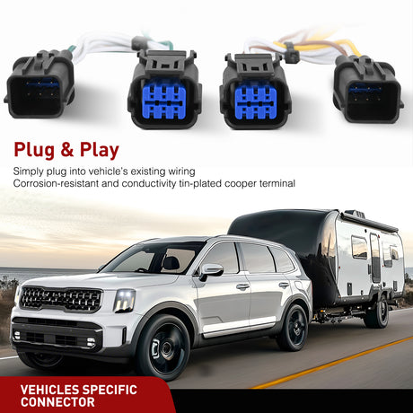 Nilight 4 Pin Trailer Wiring Harness Kit 56490 Vehicle Standard 4 Way Connector Custom for 2023 2024 2025 Kia Telluride LX Telluride S Simple Fit Tow Hitch