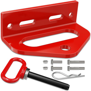 Universal Heavy Duty Zero Turn Mower Trailer Hitch Kit Strong Neodymium Magnetic Pin with 4 Bolts 1/2Inch R-Clip Combo Pack Red 6mm Thick