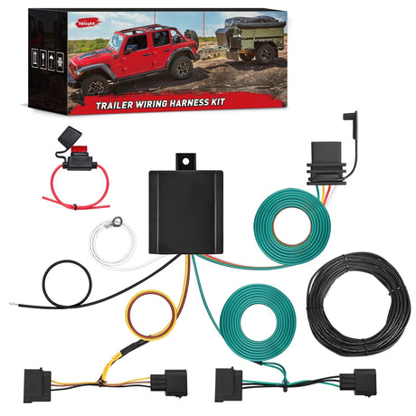 Wiring Harness Kit 4 Pin Trailer Wiring Harness Kit 56329 Vehicle Custom for 2004 2005 2006 2007 2008 2009 2010 2011 2012 Ford Escape; Edge Freestar; Mazda Tribute; Mercury Mariner; Lincoln MKX