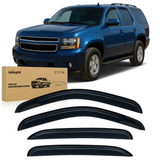 Window Rain Guards for Chevy Tahoe/GMC Yukon 2007 2008 2009 2010 2011 2012 2013 2014, Out-Channel Window Visors Vent Wind Deflectors-4PCS
